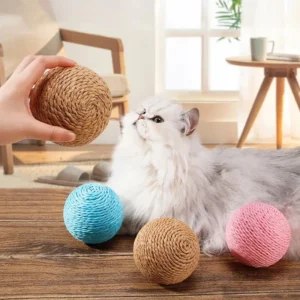 10CM Interactive Sisal Cat Scratching Ball Toy For Kitten Teeth Cleaning Anti Bite Cat Ball Sounding Toy Pet Supplies