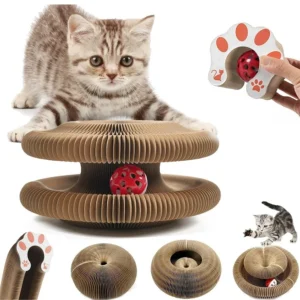 Organ Cat Scratch Board, Wear-resistant and Shavings Resistant, Cat Toy, Corrugated Paper Scratch Board with Bell