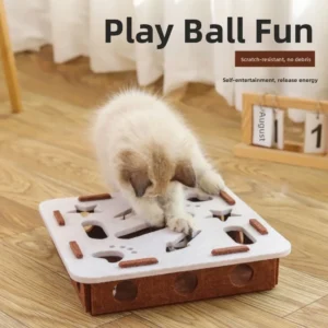 Cat Scratching Posts For Indoor Cat Puzzle Toy Felt Puzzle Box Cat Exercise Toy with Ball Kitten Interactive Toy