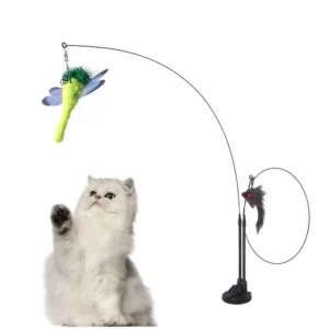 Interactive Cat Toy Funny Simulation Bird Feather With Bell Cat Stick Toy For Kitten Playing Teaser Wand Toy Pet Cats Supplies