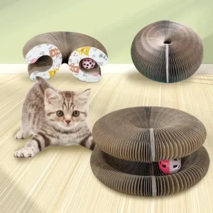 Factory Hot Sell Interactive Cat Scratching Cardboard Toy Foldable Magic Organ Cat Scratching Board Cat Cordion