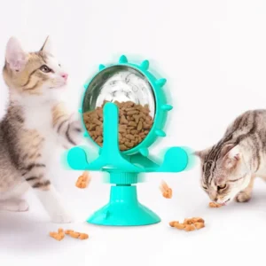 Interactive Cat Dog Treat Dispenser Toy Rotatable Wheel Slow Feeder IQ Training Puzzle Toy for Kitten Puppy Small Dogs Pet Sup