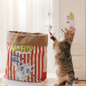 Creative Cute Hidden Food Pet Cat and Dog Kraft Paper Popcorn Paper Bag Puzzle Decompression Sound chew Dog Toy