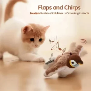 Hot Simulated Bird Cat Toy Interactive Toys Dog Rechargeable Chirping Flapping Bird(no Flying) Touch Activated Plush Pet Toy