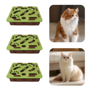 Cat Puzzle Toy Felt Box For Indoor Cats Exercise With Ball Indoor Cat Puzzle Box for Kittens Cats Toy Entertainment Supplies