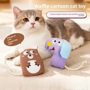 Cat Toys with Catnip, Chew-Proof Kitten Teething Toys for Scratching, Interactive Plush Animal Toys for Cats