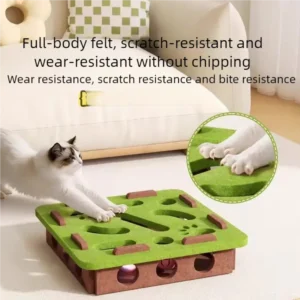 Cat Puzzle Toy Felt Box For Indoor Cats Exercise With Ball Sports Entertainment Hunting Fun Play Toy Boosts Activity