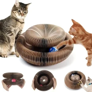 Durable Cat Toy Cat Accordion Magic Organ Cat Scratching Board Cat Toy Ball Scratch Pad Cat Scratcher Kitty Kurlz