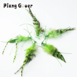 5pcs Green Artificial Feather Grasshopper Insect Cat Toy Teaser Stick for Changing Heads Feather Pet Toys Wand Accessories