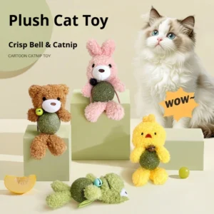 Catnip Ball Cat Toy Creative Plush Doll Toy with Bell Cat Chew Toy Kitten Self-Entertainment Boredom Buster Toy for Pet Cat